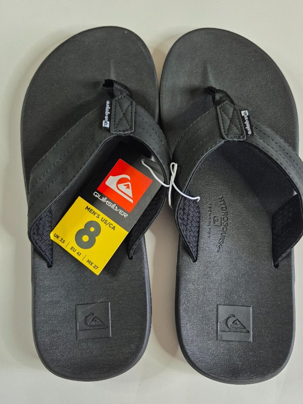 Quiksilver Men's Flip Flop - Black, Size 8, New with Tag